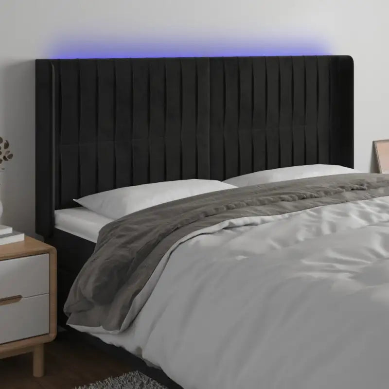 Leslicht hoofdeinde en voetbord voor een moderne slaapkamer - Zwart / 183 x 16 x 118/128 cm / 1 - Hoofdborden