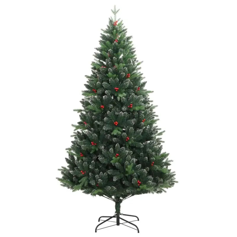 Levensechte kunstkerstboom met rode bessen en automatische takken - Kerstbomen