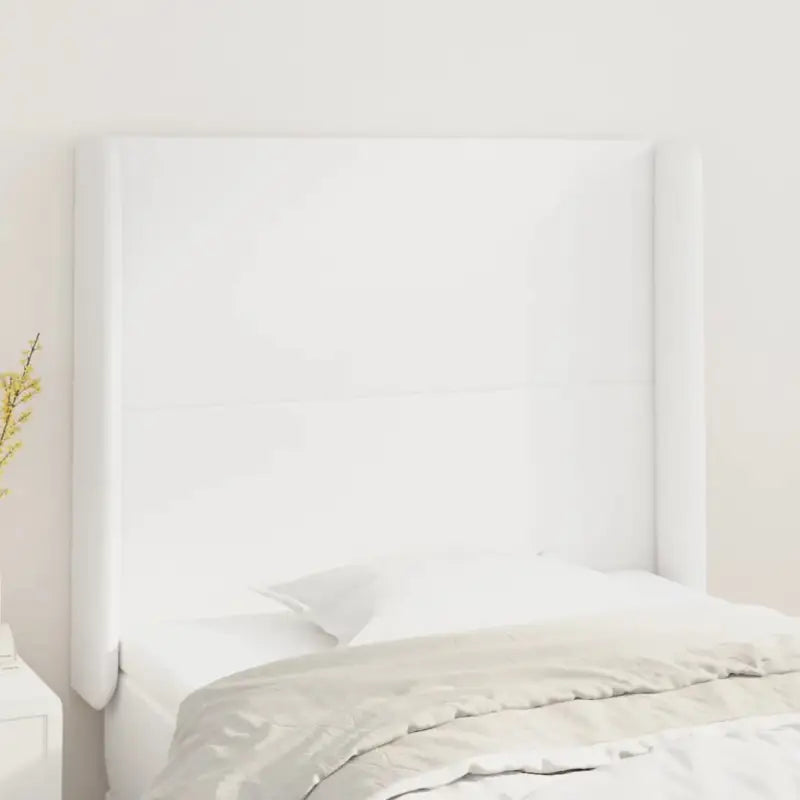 Levering bevat een klassiek hoofdbord met trendy ontwerp en hoogwaardig kunstleer - Wit / 103 x 16 x 118/128 cm / 1