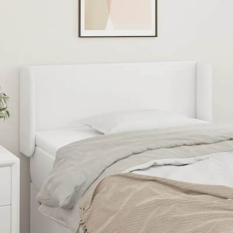Levering bevat een klassiek hoofdbord met trendy ontwerp en hoogwaardig kunstleer - Wit / 93 x 16 x 78/88 cm / 1