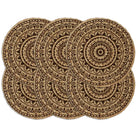 Levering bevat handgeweven jute placemats voor een unieke keukenlook - Donkerbruin / 6 / Jute - Placemats