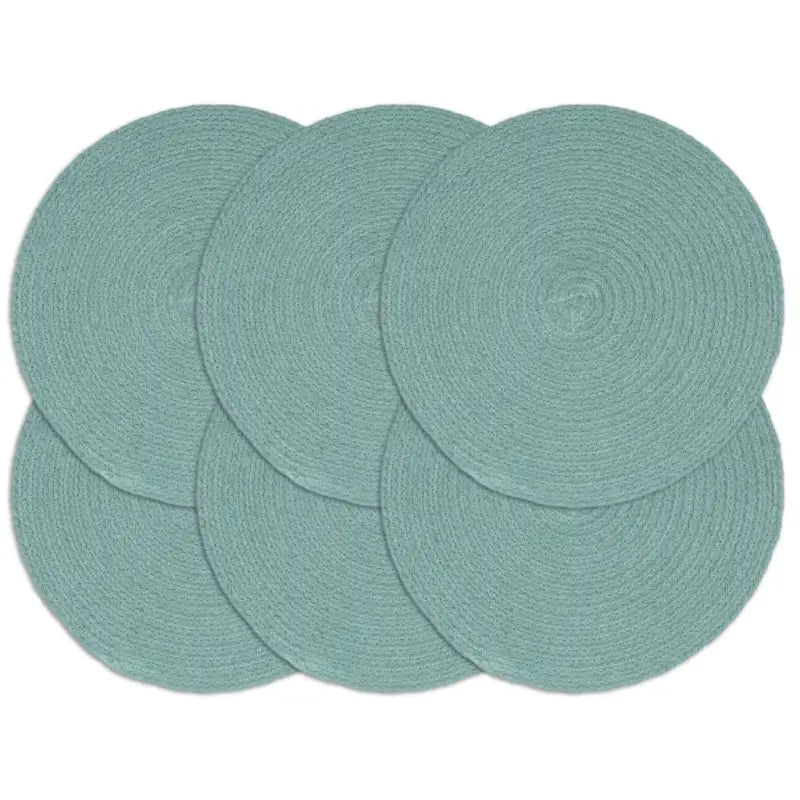 Levering bevat handgeweven jute placemats voor een unieke keukenlook - Groen / 6 / Katoen - Placemats