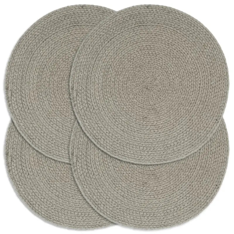 Levering bevat handgeweven jute placemats voor een unieke keukenlook - Grijs / 4 / Katoen - Placemats