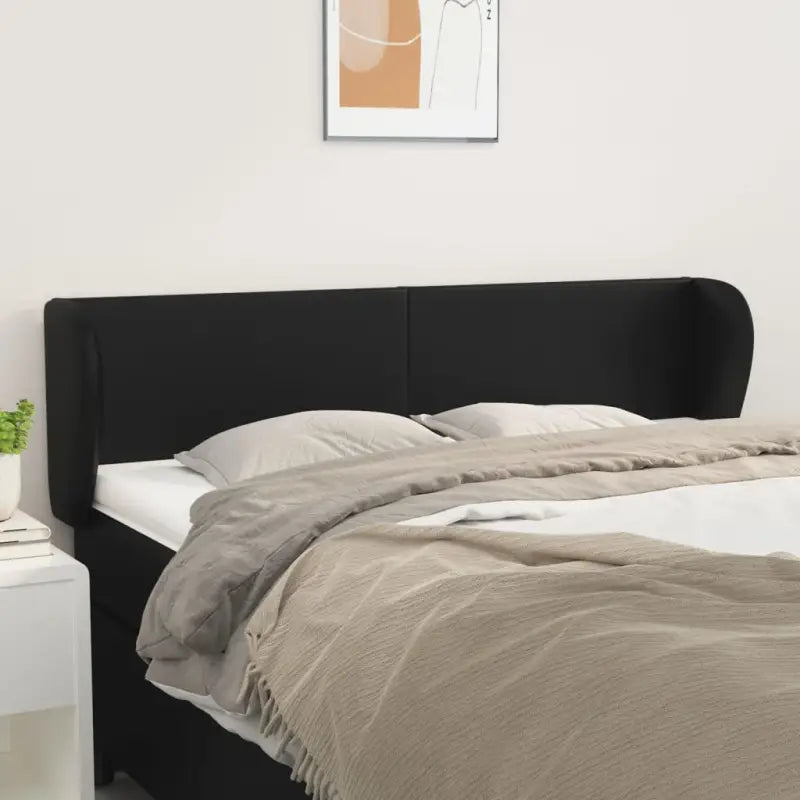 Leverting bevat een klassiek hoofdbord met trendy ontwerp in glanzend kunstleer - Grijs / 147 x 23 x 78/88 cm / 1