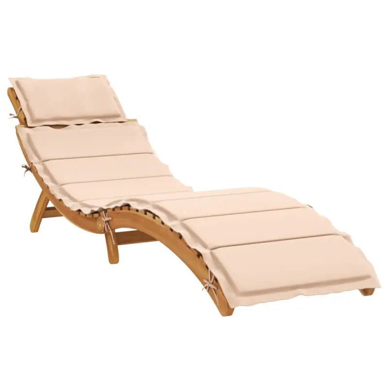 Lichte Ligstoelen van massief acaciahout voor binnen en buiten - Beige / 1 - Ligstoelen