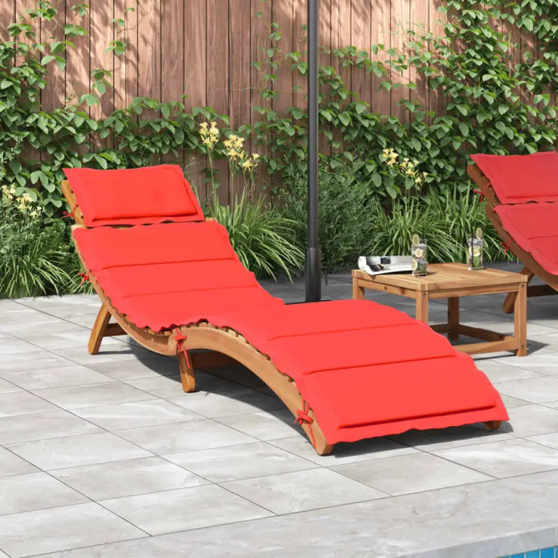 Lichte Ligstoelen van massief acaciahout voor binnen en buiten - Rood / 1 - Ligstoelen