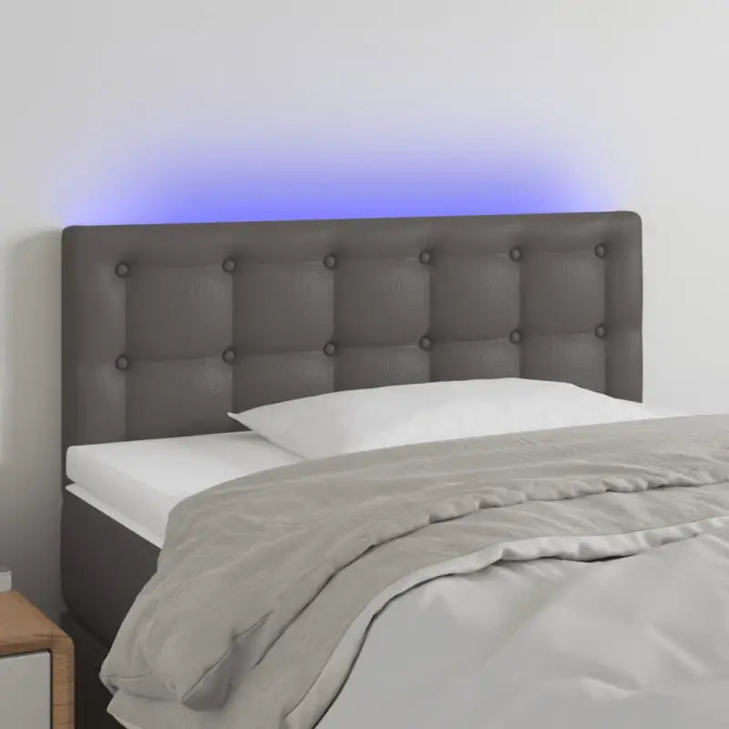 Lichtgevend Hoofdbord en Voetbord in Modern Kunstleer - Grijs / 100 x 5 x 78/88 cm / 1 - Hoofdborden en voetborden