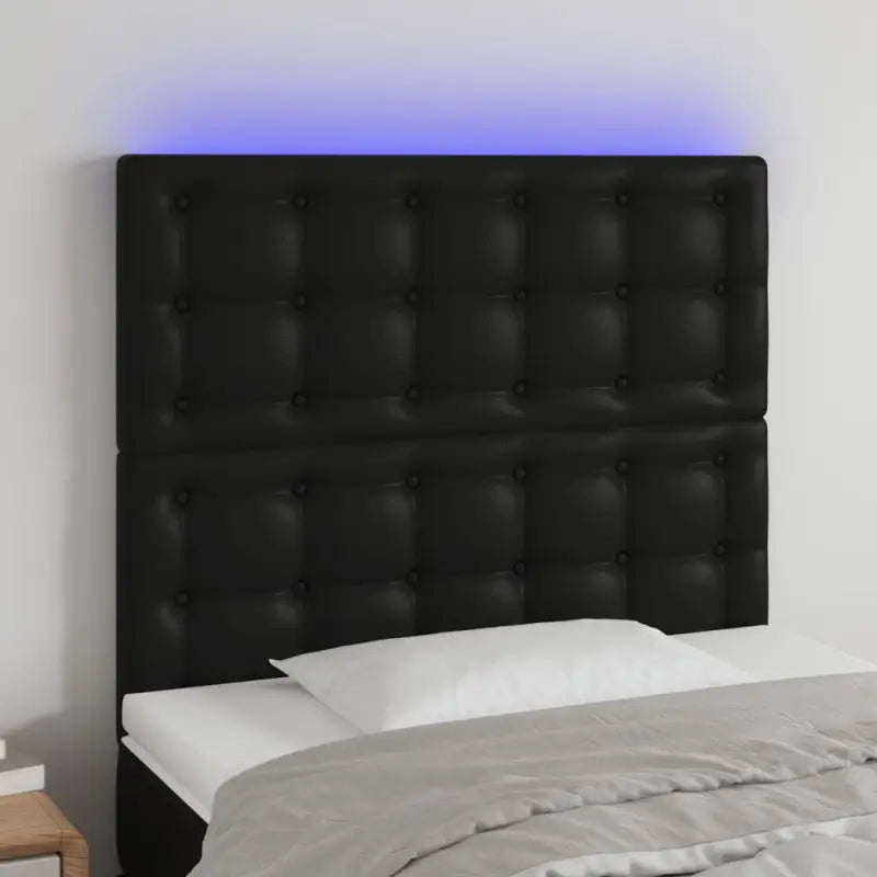 Lichtgevend Hoofdbord en Voetbord in Modern Kunstleer - Zwart / 90 x 5 x 118/128 cm / 1 - Hoofdborden en voetborden