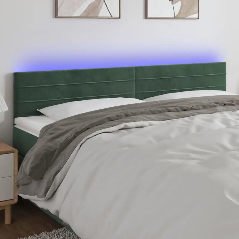 Lichtgevend hoofdbord en voetbord voor een moderne slaapkamer - Donkergroen / 200 x 5 x 78/88 cm / 1 - Hoofdborden