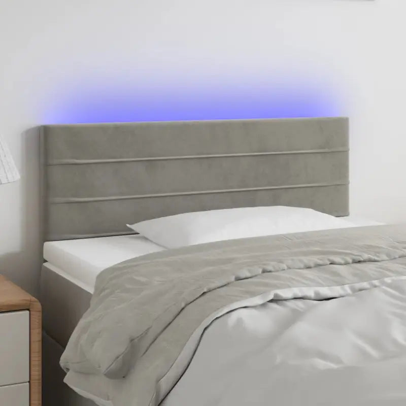 Lichtgevend hoofdbord en voetbord voor een moderne slaapkamer - Lichtgrijs / 100 x 5 x 78/88 cm / 1 - Hoofdborden