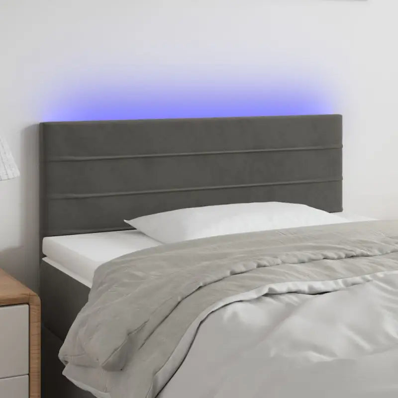 Lichtgevend hoofdbord en voetbord voor een moderne slaapkamer - Donkergrijs / 90 x 5 x 78/88 cm / 1 - Hoofdborden