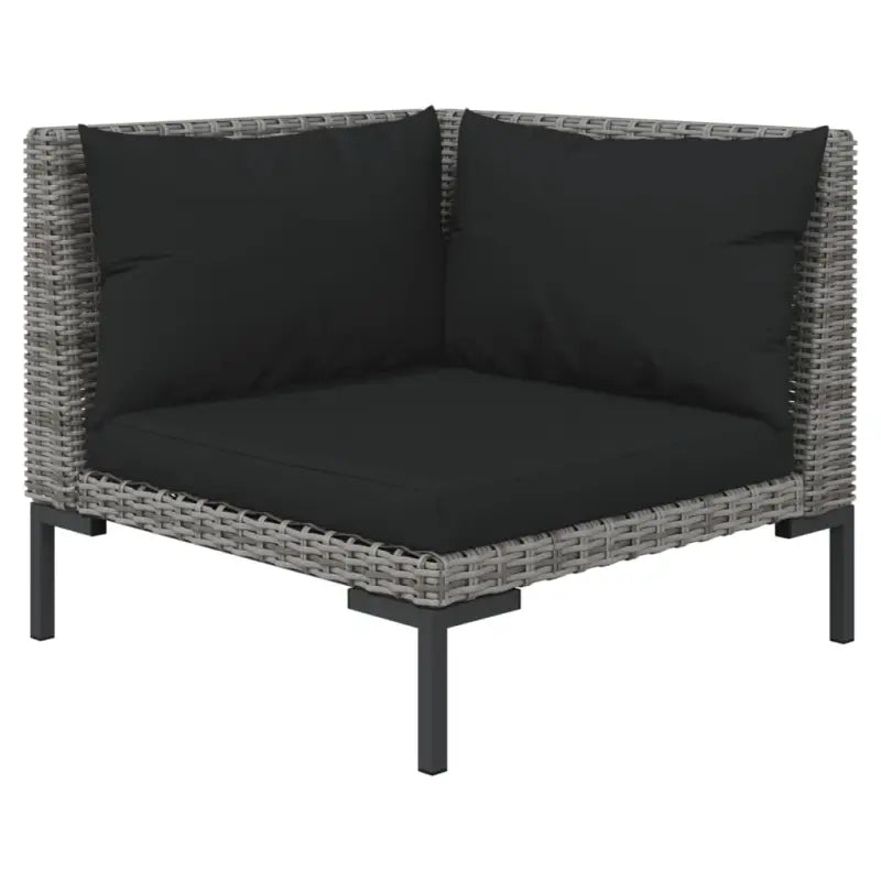 Lichtgewicht loungeset met halfrond pe-rattan en comfortabele afmetingen zitting - 4 / 2x hoek + 2x midden - Tuinsets