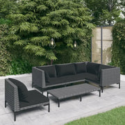 Lichtgewicht loungeset met halfrond PE-rattan en comfortabele afmetingen - Tuinsets