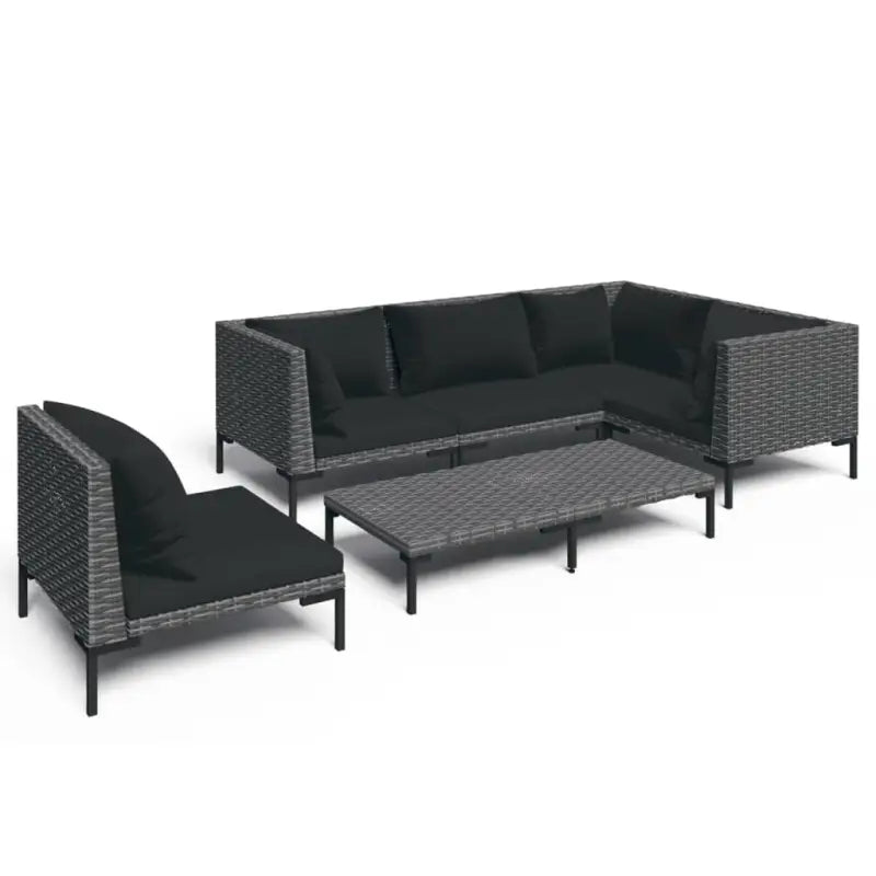 Lichtgewicht loungeset met halfrond PE-rattan en comfortabele afmetingen - Tuinsets