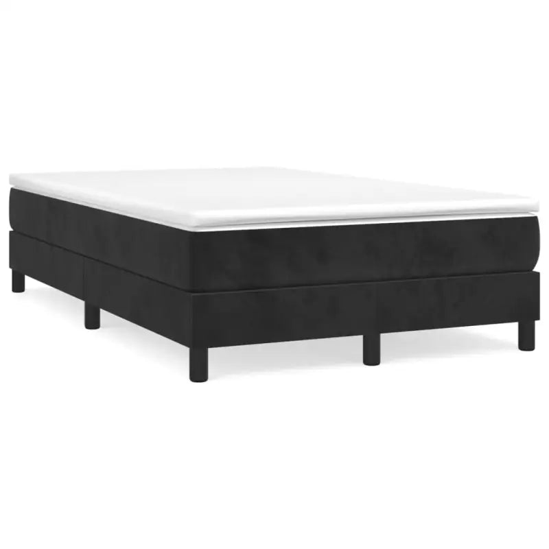 Lichtgrijs bed met multiplex lattenbodem en zacht fluweel materiaal - Zwart / 120 x 190 cm / 25 cm - Bedden & bedframes