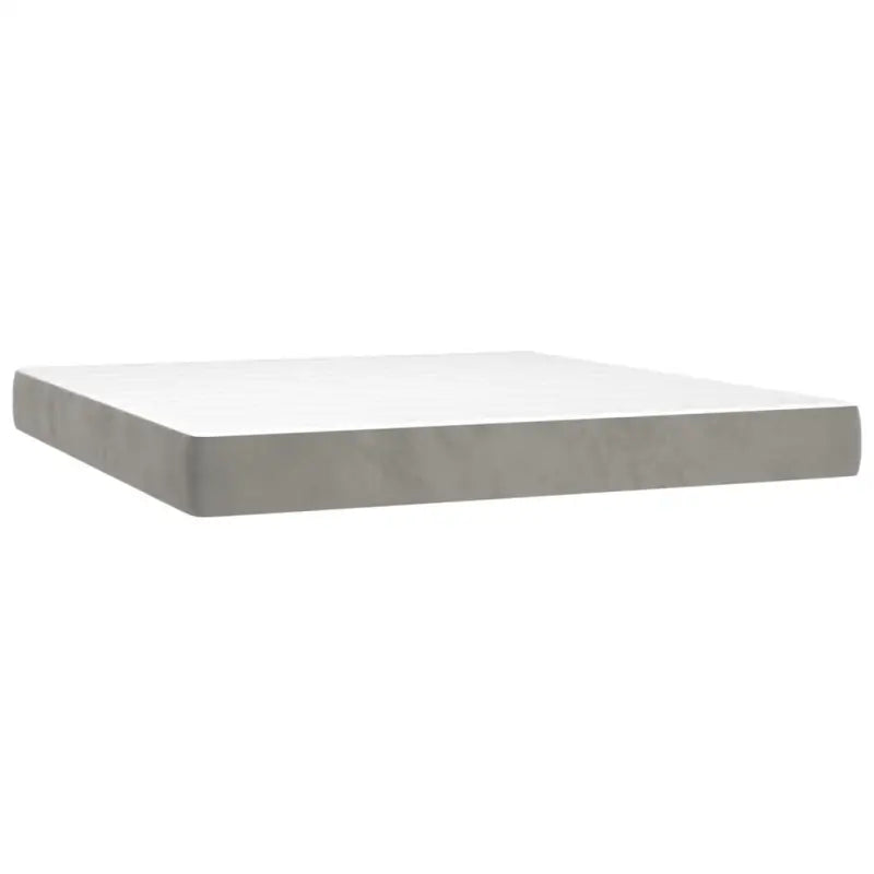 Lichtgrijs bed met multiplex lattenbodem en zacht fluweel materiaal - Bedden & bedframes