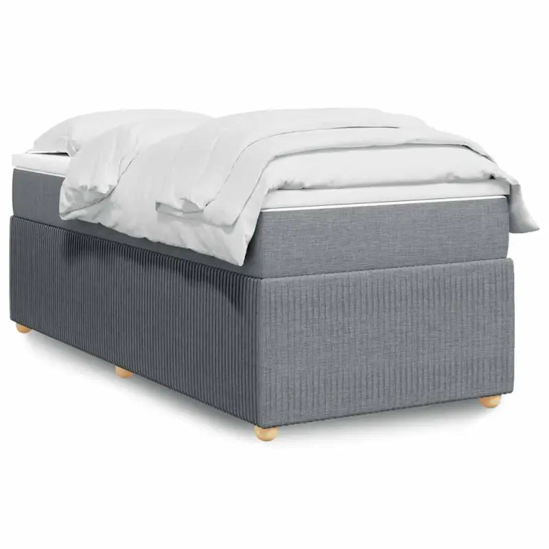 Lichtgrijs boxspringbed met ademend vermogen en duurzaam polyestermateriaal - Lichtgrijs / 80 x 200 cm - Bedden &
