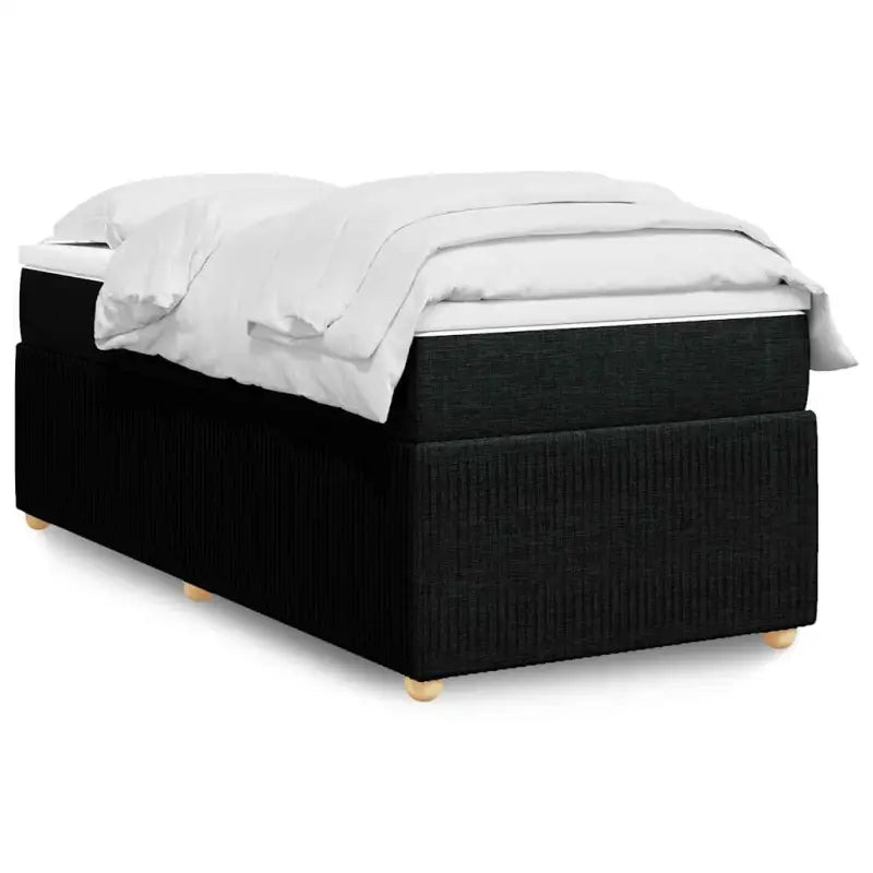Lichtgrijs boxspringbed met ademend vermogen en duurzaam polyestermateriaal - Zwart / 90 x 200 cm - Bedden & bedframes