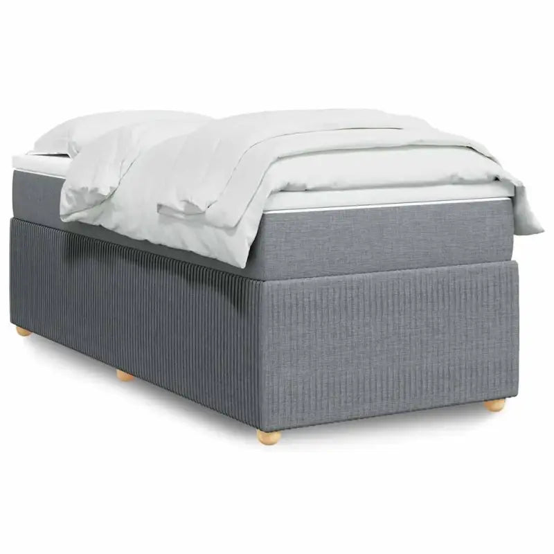 Lichtgrijs boxspringbed met ademend vermogen en duurzaam polyestermateriaal - Bedden & bedframes