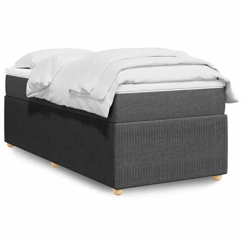 Lichtgrijs boxspringbed met ademend vermogen en duurzaam polyestermateriaal - Donkergrijs / 80 x 200 cm - Bedden &