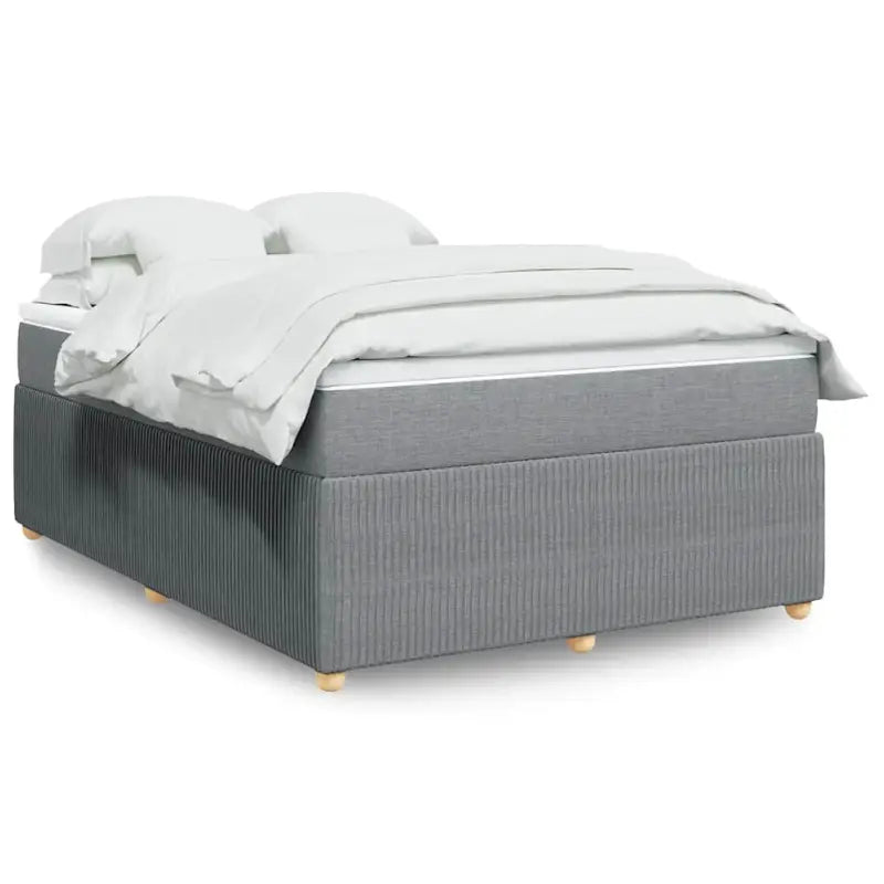 Lichtgrijs boxspringbed met ademend vermogen en duurzaam polyestermateriaal - Lichtgrijs / 140 x 200 cm - Bedden &