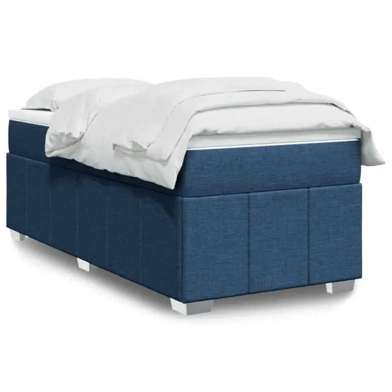 Lichtgrijs boxspringbed met ademend vermogen en duurzame vulling - Blauw / 90 x 190 cm - Bedden & bedframes