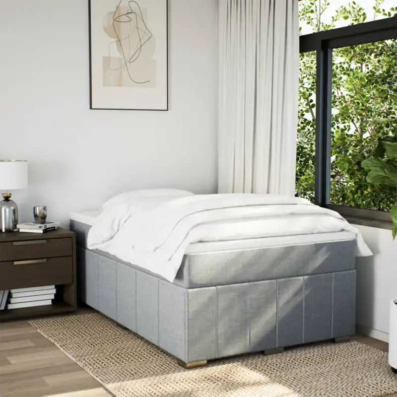 Lichtgrijs boxspringbed met ademend vermogen en duurzame vulling - Bedden & bedframes