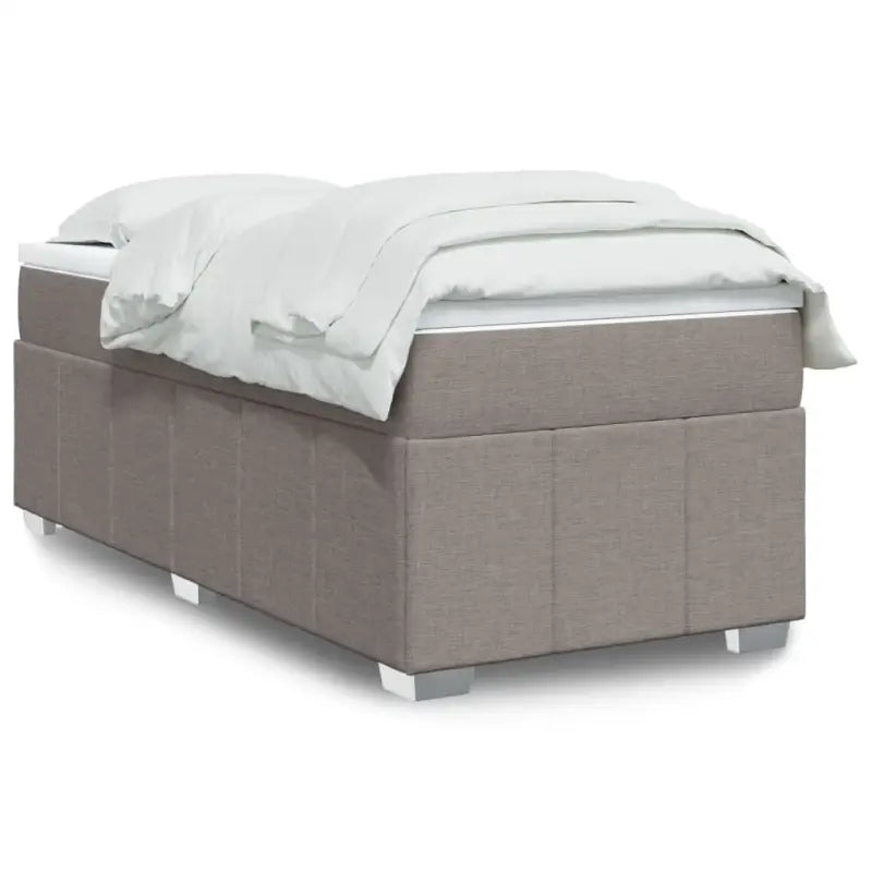 Lichtgrijs boxspringbed met ademend vermogen en duurzame vulling - Taupe / 90 x 200 cm - Bedden & bedframes