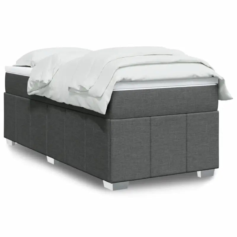 Lichtgrijs boxspringbed met ademend vermogen en duurzame vulling - Donkergrijs / 90 x 200 cm - Bedden & bedframes