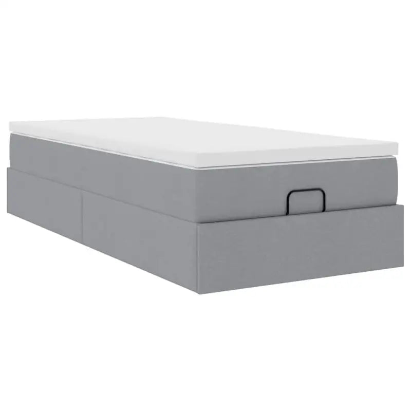 Lichtgrijs Ottomaans Bed met Ruime Opbergruimte en Vulling - Bedden & bedframes