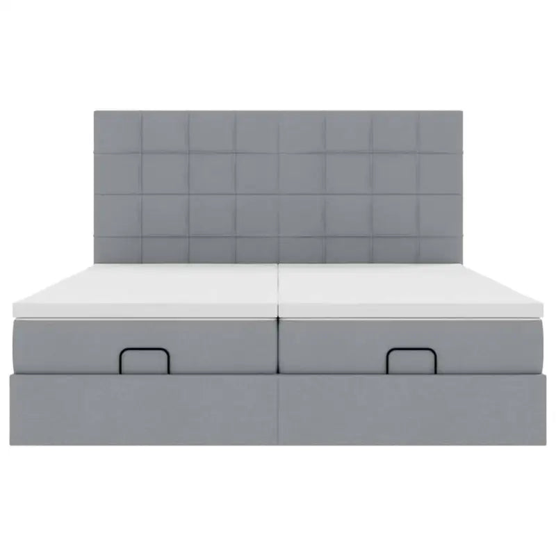 Lichtgrijs Ottomaanse Bed met ruime opbergruimte en comfortabel matras - Bedden & bedframes