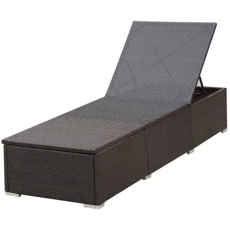 Ligsstoel met poly rattan en gepoedercoat stalen frame voor de tuin - Ligstoelen
