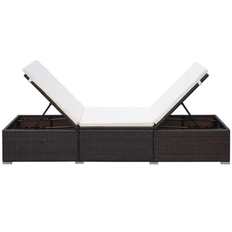 Ligsstoel met poly rattan en gepoedercoat stalen frame voor de tuin - Ligstoelen