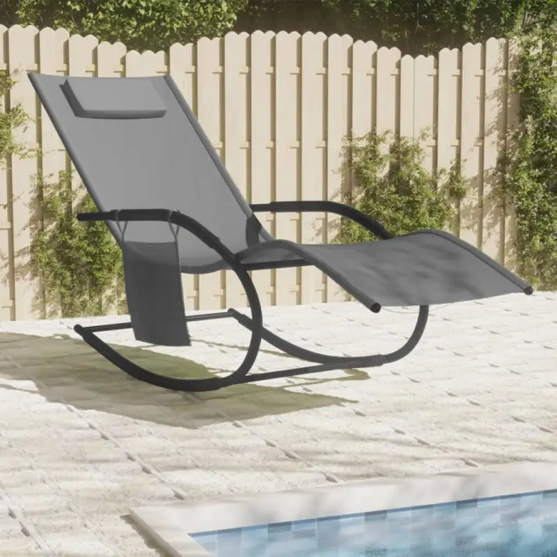 Ligstoel met afneembaar zijvak en gepoedercoat staal voor ultiem comfort - Grijs / 1 - Ligstoelen