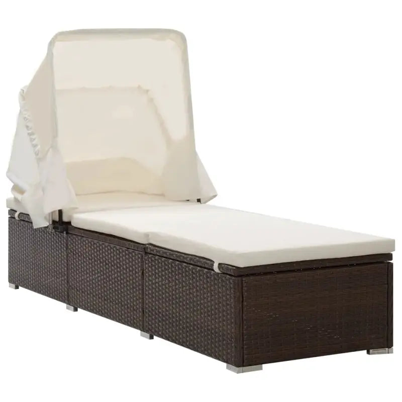 Ligstoel met poly rattan en gepoedercoat stalen frame voor overal - Bruin / 1 - Ligstoelen