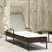 Ligstoel met poly rattan en uitschuifbare luifel voor ultiem comfort - Ligstoelen