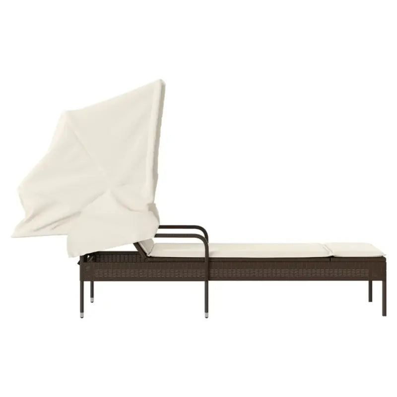 Ligstoel met poly rattan en uitschuifbare luifel voor ultiem comfort - Ligstoelen
