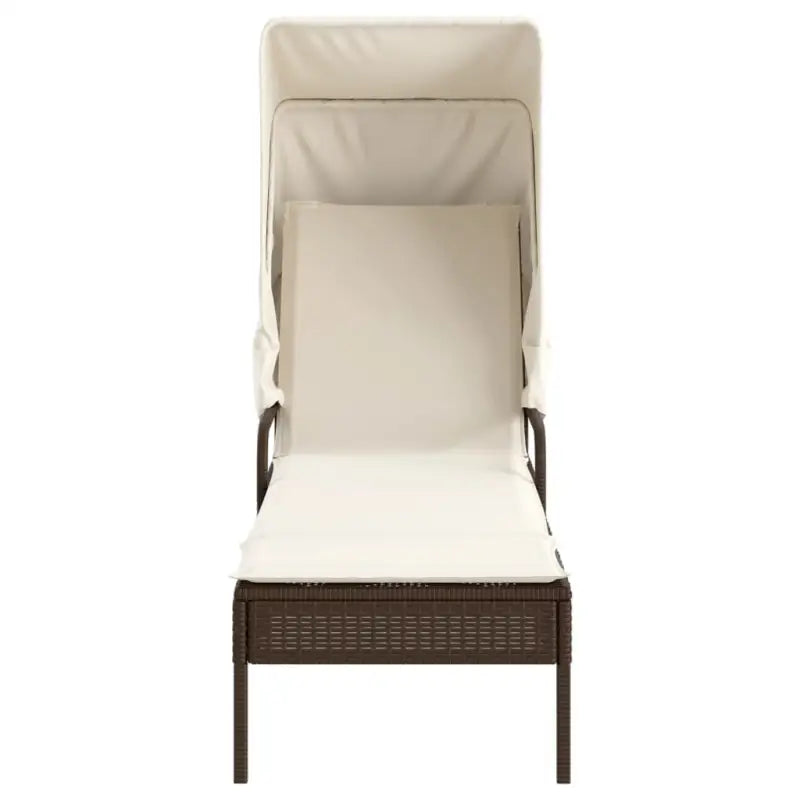 Ligstoel met poly rattan en uitschuifbare luifel voor ultiem comfort - Ligstoelen