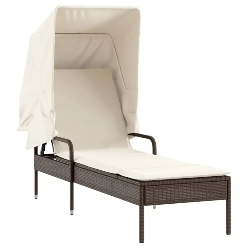 Ligstoel met poly rattan en uitschuifbare luifel voor ultiem comfort - Ligstoelen