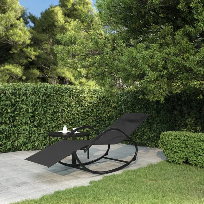 Ligstoel met schommelfunctie en gepoedercoat staal voor ultiem ontspanning - Zwart / 1 - Ligstoelen
