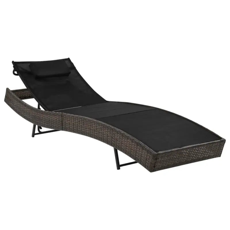 Ligstoel met stalen frame en textileen materiaal voor buitengebruik - Bruin en zwart / 1 - Ligstoelen