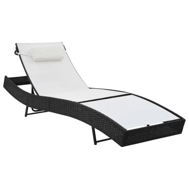 Ligstoel met stalen frame en textileen materiaal voor buitengebruik - Zwart en wit / 1 - Ligstoelen