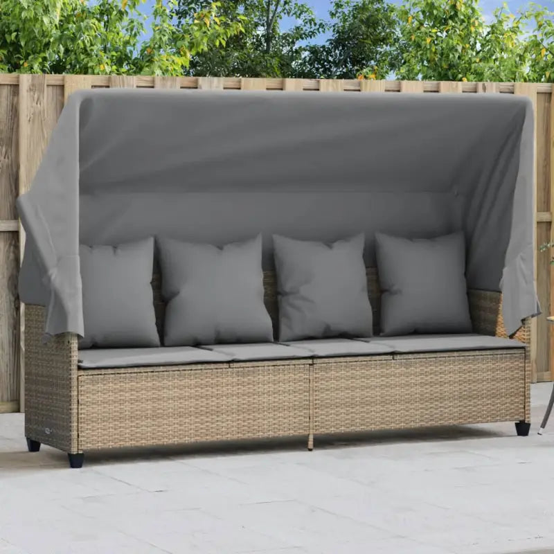 Ligstoel met verstelbare posities en uitschuifbare luifel voor comfort - Beige en grijs / 1 / met luifel - Ligstoelen