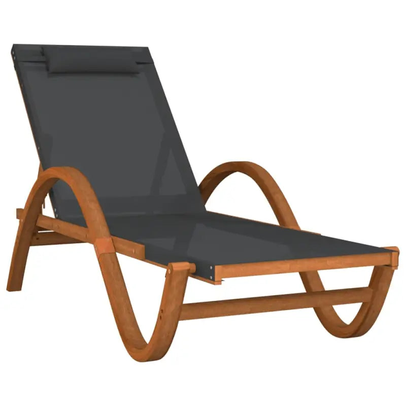 Ligstoel met verstelbare rugleuning en massief populierenhout ontwerp - Grijs / 1 - Ligstoelen