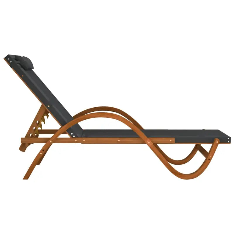 Ligstoel met verstelbare rugleuning en massief populierenhout ontwerp - Grijs / 1 - Ligstoelen