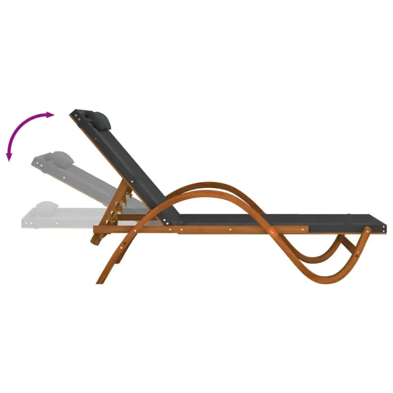 Ligstoel met verstelbare rugleuning en massief populierenhout ontwerp - Grijs / 1 - Ligstoelen
