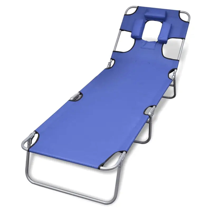 Ligstoel met verstelbare rugleuning en zacht hoofdkussen voor ultiem comfort - Blauw / 1 - Ligstoelen