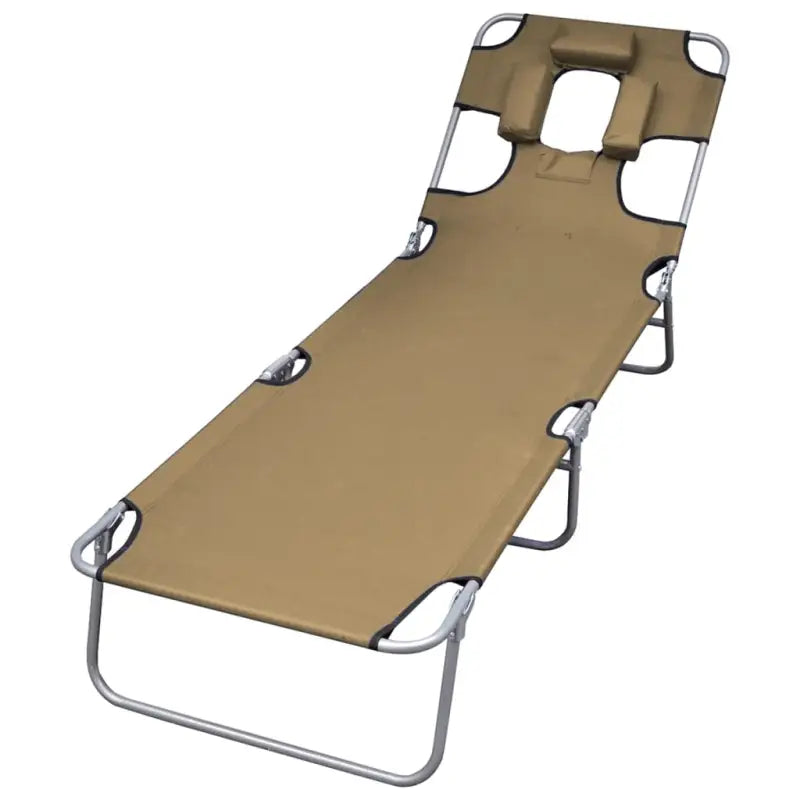 Ligstoel met verstelbare rugleuning en zacht hoofdkussen voor ultiem comfort - Taupe / 1 - Ligstoelen