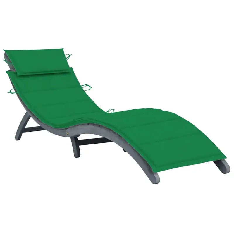Ligstoel van massief acaciahout voor ultiem ontspanning op tuin of terras - Groen / 1 - Ligstoelen