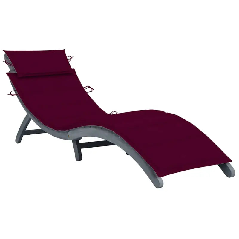 Ligstoel van massief acaciahout voor ultiem ontspanning op tuin of terras - Wijnrood / 1 - Ligstoelen